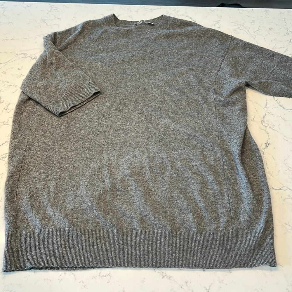 Vince Grey Oversized Cashmere Sweater Dress